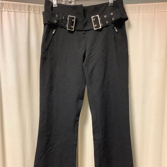 Vtg Y2K Cache Flare Belted Pants 27 x 30 - Picture 2 of 11